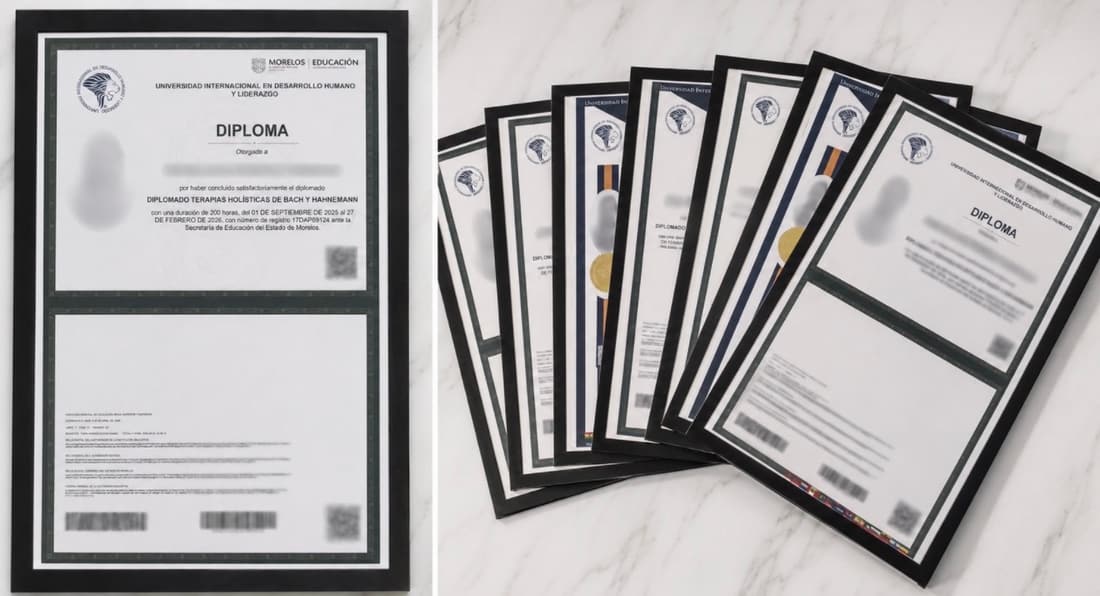 Diplomas entregados durante 2026 con código QR; los datos personales están protegidos
